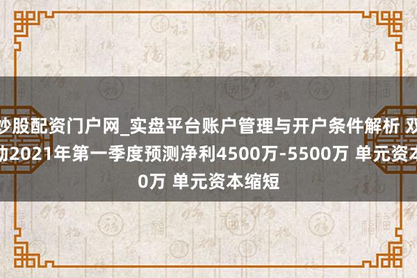 炒股配资门户网_实盘平台账户管理与开户条件解析 双环传动2021年第一季度预测净利4500万-5500万 单元资本缩短